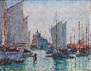 Max Arthur Stremel Schiffe an der Zattere in Venedig Germany oil painting artist